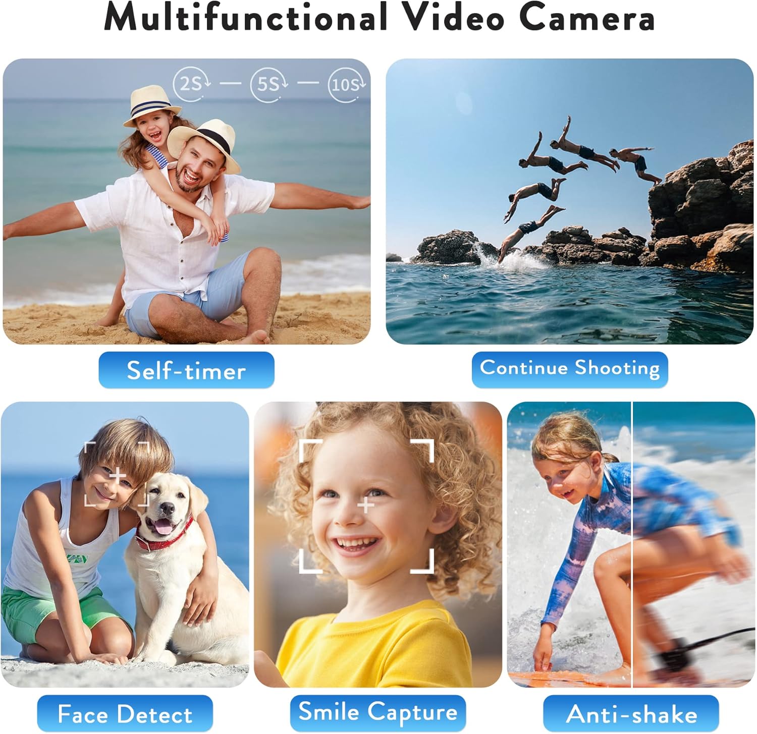 Video Camera Camcorder HD 4K 48MP Video Recorder Camera Vlogging Camera for YouTube Camcorders Video Camera for Kids with 3.0" LCD Screen,18X Digital Zoom and 32G SD Card - Image 5